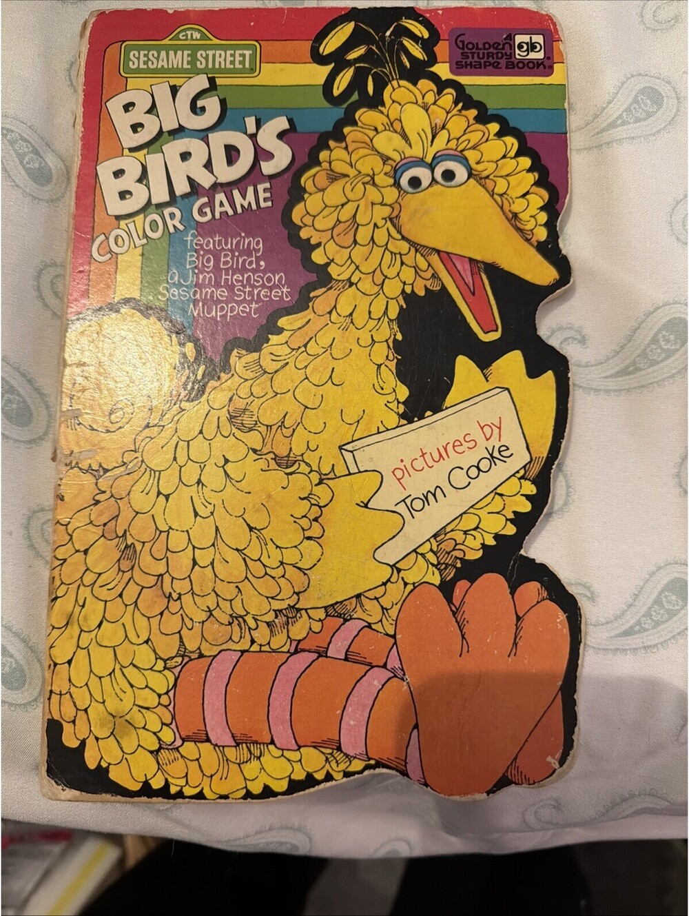 Vintage 1980 Big Bird's Color Game Sesame Street Golden Sturdy Shape Book